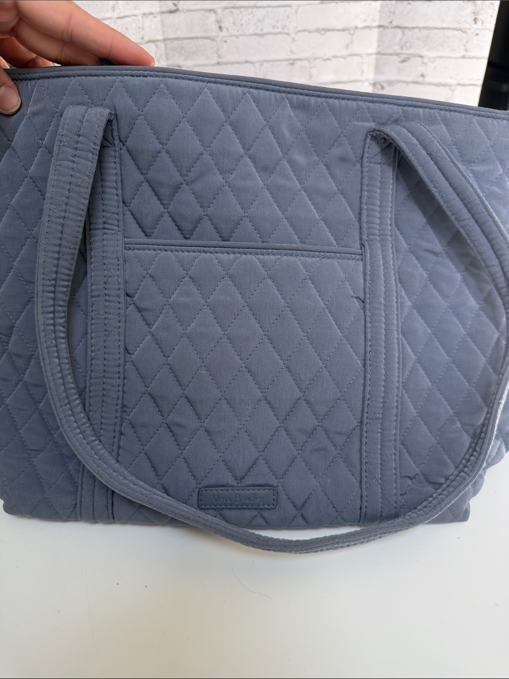 Vera Bradley Quilted Tote in Slate Gray
